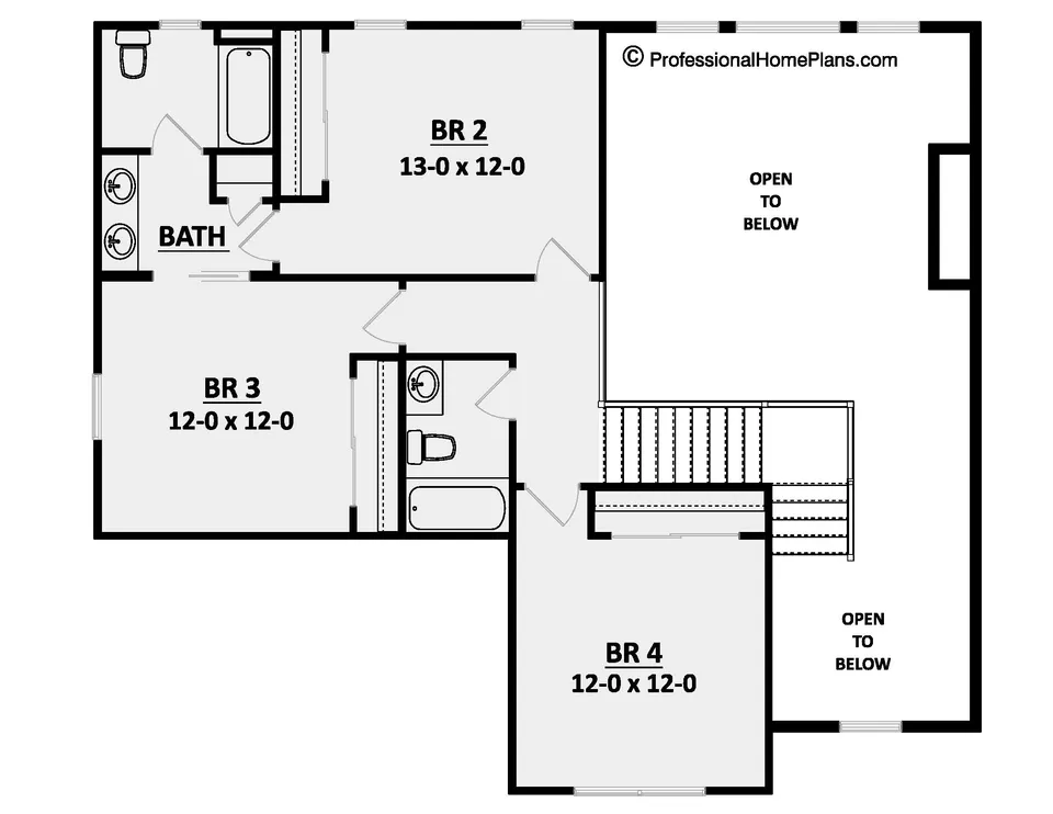 The Maplewood second level floor plan
